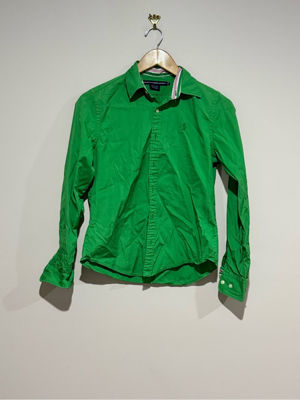 Ralph Lauren Sport Women’s Green Button Down Blouse Top Sz 6